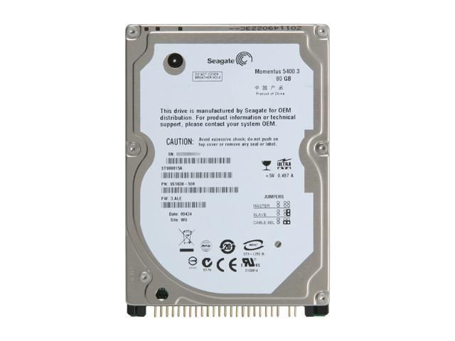 Seagate Momentus 80 GB 5400 RPM 8 MB IDE PATA 2.5/" ST980815A Laptop Hard Drive