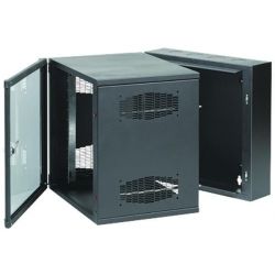 Newlink 12RU 24" Wallmount Enclosure Glass Door, Side Panels and fan