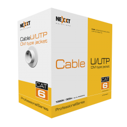 Nexxt U/UTP Giga Cat6 U/UTP Cable, 4-Pairs, 24AWG Gauge, CM Jacket, 305m/1000ft Roll BLUE