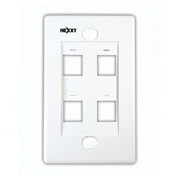 Nexxt Wall Plate 4 Port White